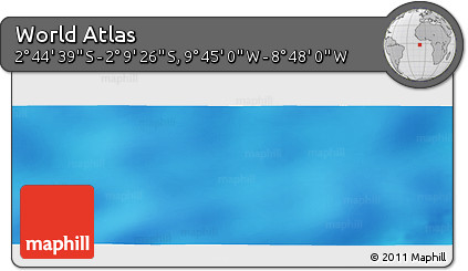 Physical Panoramic Map of the Area around 2° 27' 3" S, 9° 16' 30" W