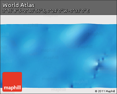 Physical 3D Map of the Area around 2° 58' 32" S, 0° 4' 30" E