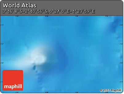 Physical Map of the Area around 2° 58' 32" S, 0° 55' 29" E