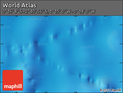 Physical Map of the Area around 2° 58' 32" S, 0° 46' 30" W