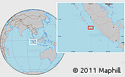 Gray Location Map of the area around 2° 58' 32" S, 100° 22' 30" E