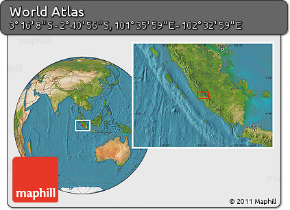 Satellite Location Map of the Area around 2° 58' 32" S, 102° 4' 29" E