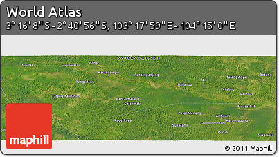 Satellite Panoramic Map of the Area around 2° 58' 32" S, 103° 46' 30" E