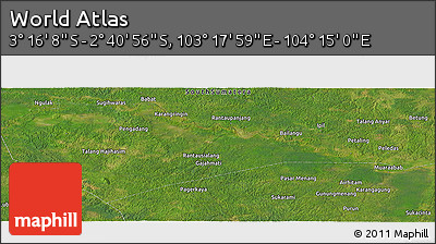 Satellite Panoramic Map of the Area around 2° 58' 32" S, 103° 46' 30" E