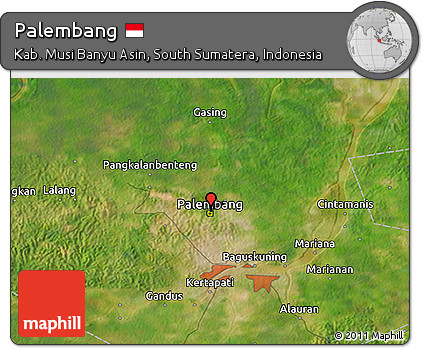Satellite 3D Map of Palembang