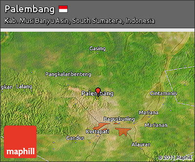 Satellite 3D Map of Palembang