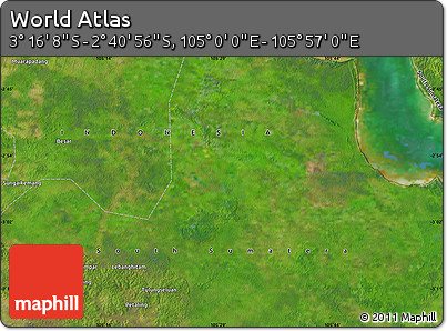 Satellite Map of the Area around 2° 58' 32" S, 105° 28' 29" E