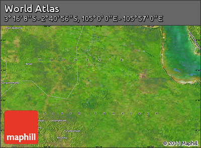 Satellite Map of the Area around 2° 58' 32" S, 105° 28' 29" E