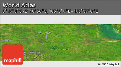 Satellite Panoramic Map of the Area around 2° 58' 32" S, 105° 28' 29" E