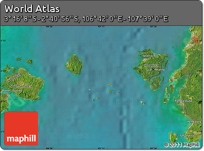 Satellite Map of the Area around 2° 58' 32" S, 107° 10' 30" E