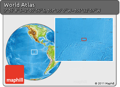 Physical Location Map of the Area around 2° 58' 32" S, 107° 1' 30" W