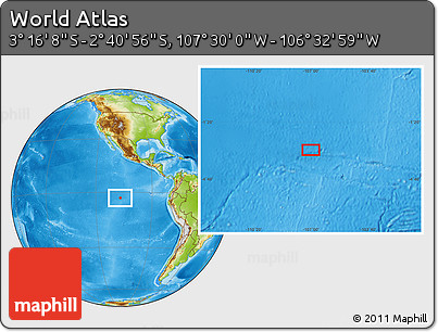 Physical Location Map of the Area around 2° 58' 32" S, 107° 1' 30" W