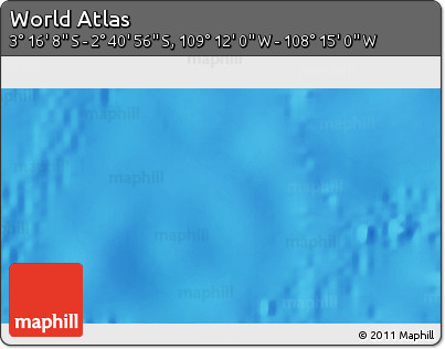 Shaded Relief 3D Map of the Area around 2° 58' 32" S, 108° 43' 29" W