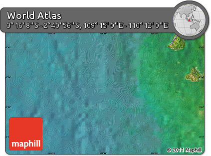 Satellite Map of the Area around 2° 58' 32" S, 109° 43' 29" E