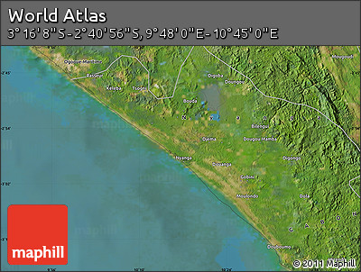 Satellite Map of the Area around 2° 58' 32" S, 10° 16' 30" E