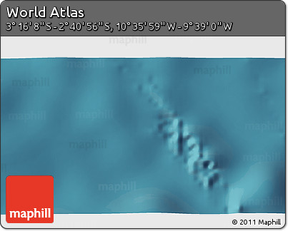 Satellite 3D Map of the Area around 2° 58' 32" S, 10° 7' 30" W
