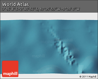 Satellite 3D Map of the Area around 2° 58' 32" S, 10° 7' 30" W