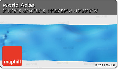 Physical Panoramic Map of the Area around 2° 58' 32" S, 10° 58' 29" W
