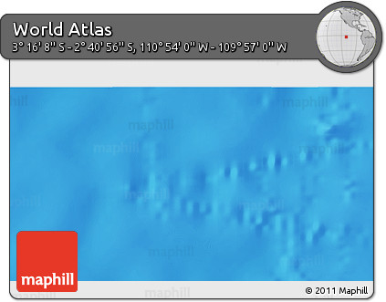 Physical 3D Map of the Area around 2° 58' 32" S, 110° 25' 30" W