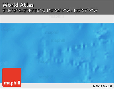 Physical 3D Map of the Area around 2° 58' 32" S, 110° 25' 30" W