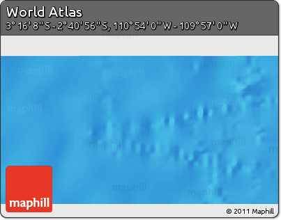Physical 3D Map of the Area around 2° 58' 32" S, 110° 25' 30" W