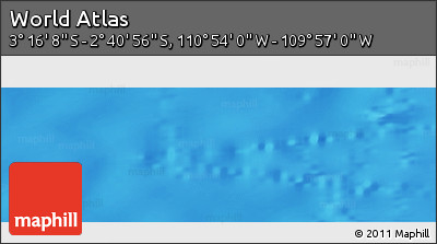 Physical Panoramic Map of the Area around 2° 58' 32" S, 110° 25' 30" W