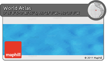 Physical Panoramic Map of the Area around 2° 58' 32" S, 112° 58' 29" W