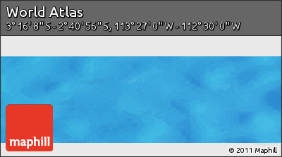 Physical Panoramic Map of the Area around 2° 58' 32" S, 112° 58' 29" W