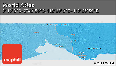 Political Panoramic Map of the Area around 2° 58' 32" S, 113° 7' 30" E