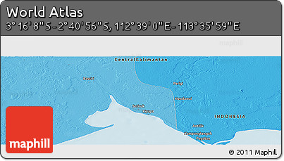 Political Panoramic Map of the Area around 2° 58' 32" S, 113° 7' 30" E