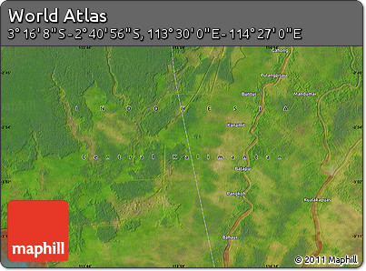 Satellite Map of the Area around 2° 58' 32" S, 113° 58' 29" E
