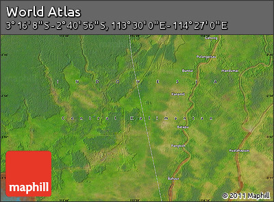 Satellite Map of the Area around 2° 58' 32" S, 113° 58' 29" E