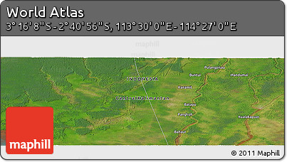 Satellite Panoramic Map of the Area around 2° 58' 32" S, 113° 58' 29" E