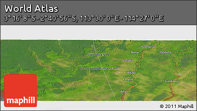 Satellite Panoramic Map of the Area around 2° 58' 32" S, 113° 58' 29" E