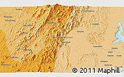 Political 3D Map of the area around 2° 58' 32" S, 115° 40' 30" E