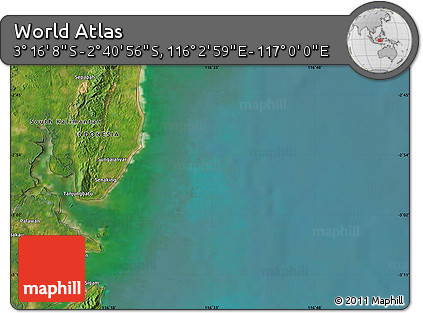 Satellite Map of the Area around 2° 58' 32" S, 116° 31' 30" E