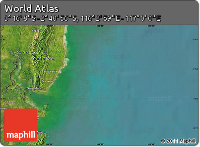 Satellite Map of the Area around 2° 58' 32" S, 116° 31' 30" E
