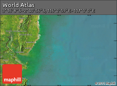 Satellite Map of the Area around 2° 58' 32" S, 116° 31' 30" E