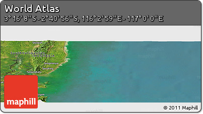Satellite Panoramic Map of the Area around 2° 58' 32" S, 116° 31' 30" E