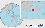Gray Location Map of the area around 2° 58' 32" S, 117° 22' 30" E