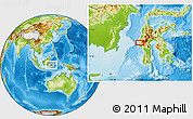 Physical Location Map of the area around 2° 58' 32" S, 119° 4' 29" E