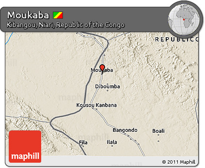 Shaded Relief 3D Map of Moukaba