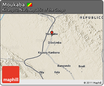 Shaded Relief 3D Map of Moukaba