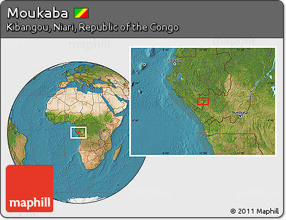 Satellite Location Map of Moukaba