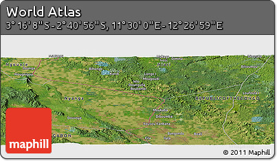 Satellite Panoramic Map of the Area around 2° 58' 32" S, 11° 58' 29" E