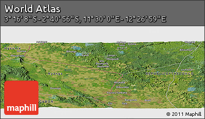 Satellite Panoramic Map of the Area around 2° 58' 32" S, 11° 58' 29" E