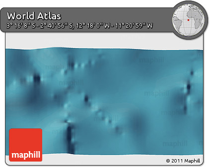Satellite 3D Map of the Area around 2° 58' 32" S, 11° 49' 29" W