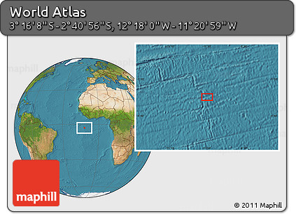 Satellite Location Map of the Area around 2° 58' 32" S, 11° 49' 29" W
