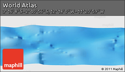 Physical Panoramic Map of the Area around 2° 58' 32" S, 11° 49' 29" W