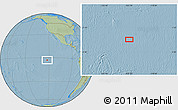 Savanna Style Location Map of the area around 2° 58' 32" S, 122° 19' 29" W, hill shading
